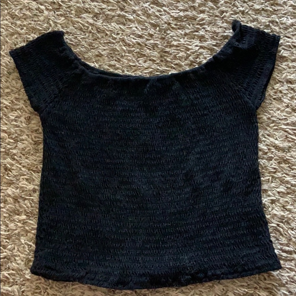 Black Brandy Melville smocked shirt!